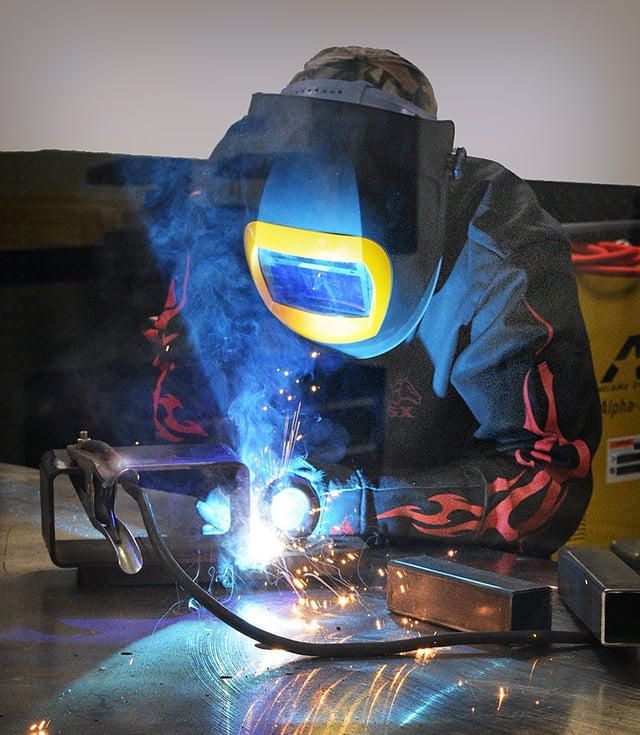 Employee working in Welding Room