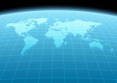 Graphic of the World on a Curved background