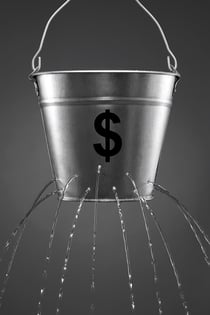 money-bucket-leaking-water